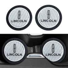 Load image into Gallery viewer, Brand New 2PCS Lincoln Real Carbon Fiber Car Cup Holder Pad Water Cup Slot Non-Slip Mat Universal