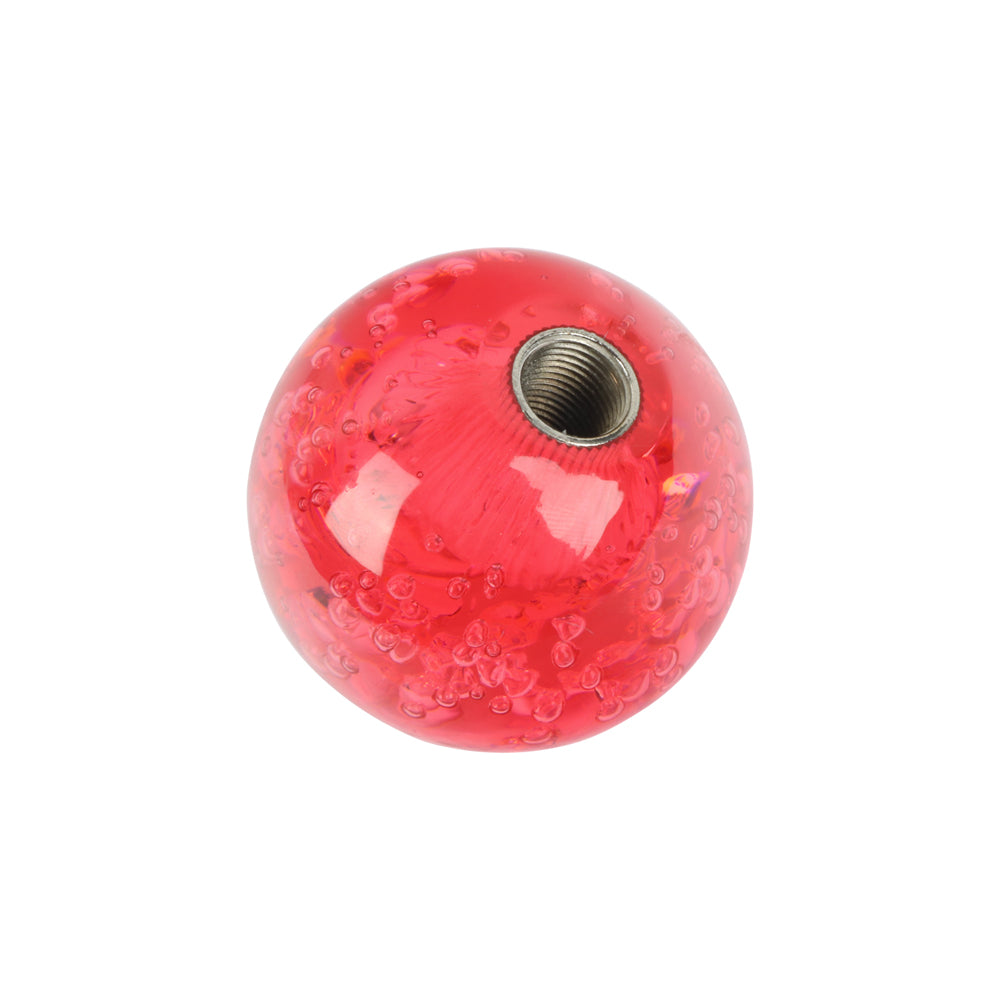 BRAND NEW UNIVERSAL V2 CRYSTAL BUBBLE RED ROUND BALL SHIFT KNOB MANUAL CAR RACING GEAR UNIVERSAL