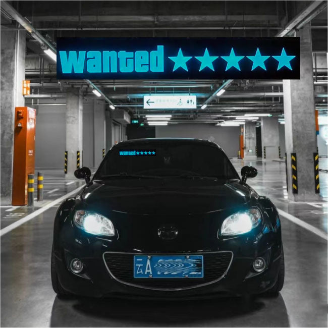 BRAND NEW WANTED 5 STARS JDM Glow Panel Electric Lamp Interior LED Light Sticker Window Flashing