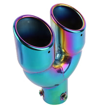 Load image into Gallery viewer, Brand New Universal Dual Neo Chrome Round Shaped Stainless Steel Car Exhaust Pipe Muffler Tip Trim Straight