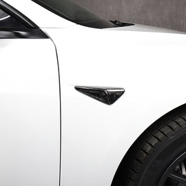 Brand New Tesla Model 3 / Model Y Real Carbon Fiber Forged Side Fender Camera Vent Cover Full Trim