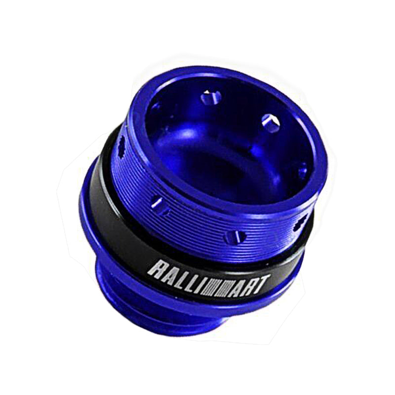 Brand New Jdm Ralliart Emblem Brushed Blue Engine Oil Filler Cap Badge For Mitsubishi