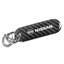 Load image into Gallery viewer, Brand New Universal 100% Real Carbon Fiber Keychain Key Ring For Nissan