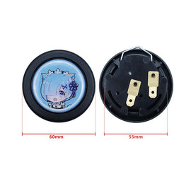 Brand New Universal Anime Hentai Car Horn Button Black Steering Wheel Center Cap