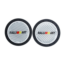 Load image into Gallery viewer, Brand New 2PCS Ralliart Real Carbon Fiber Car Cup Holder Pad Water Cup Slot Non-Slip Mat Universal
