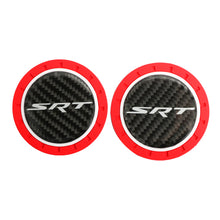 Load image into Gallery viewer, Brand New 2PCS SRT Real Carbon Fiber Car Cup Holder Pad Water Cup Slot Non-Slip Mat Universal
