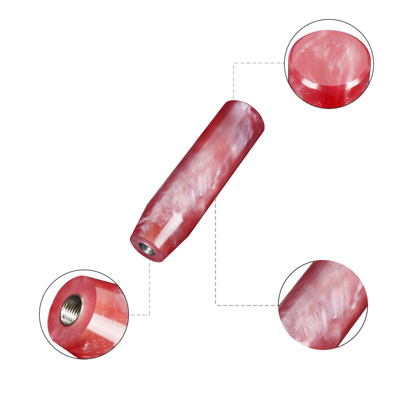 Brand New Universal Red Pearl Long Stick Manual Car Gear Shift Knob Shifter M8 M10 M12