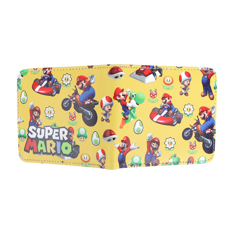 Brand New Men Super Mario Bros Purse Short Bifold Fashion Leather Wallet