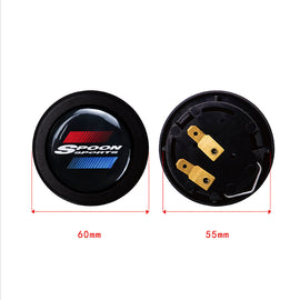 Brand New Universal Spoon Sports Car Horn Button Black Steering Wheel Center Cap