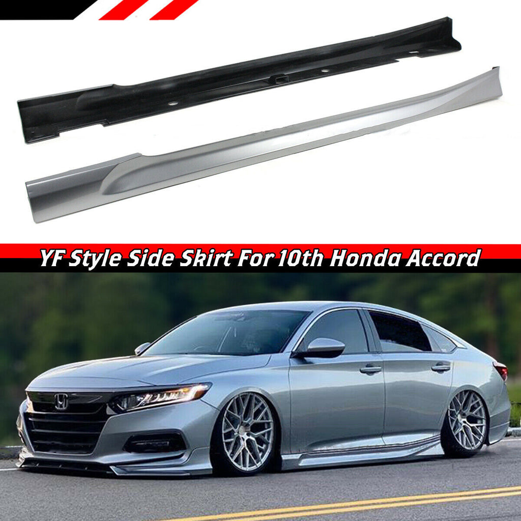 Brand New Yofer 2018-2022 Honda Accord Lunar Silver Metallic Add-On Side Skirt Extensions Splitter