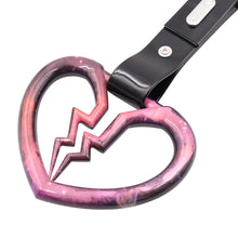 Load image into Gallery viewer, Brand New Broken Heart Rainbow JDM TSURIKAWA Subway Bus Handle Black Strap Charm Drift