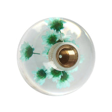 Load image into Gallery viewer, Brand New Universal Round Ball Crystal Clear Green Flowers Manual Gear Shift Knob Shifter M8 M10 M12