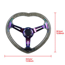 Load image into Gallery viewer, Brand New Universal 6-Hole 350MM Heart Black Deep Dish Vip Crystal Bubble Neo Spoke Steering Wheel