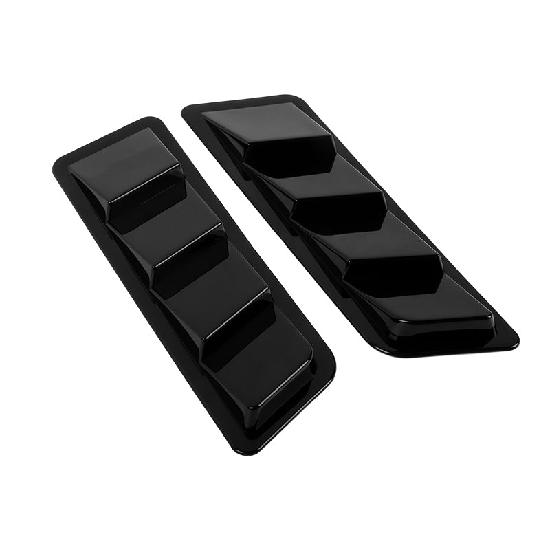 BRAND NEW UNIVERSAL 2PCS Glossy Black Car Hood Vent Scoop Louver Bonnet Vent Air Flow