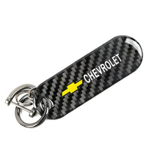 Load image into Gallery viewer, Brand New Universal 100% Real Carbon Fiber Keychain Key Ring For Chevrolet