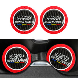Brand New 2PCS Mugen Real Carbon Fiber Car Cup Holder Pad Water Cup Slot Non-Slip Mat Universal