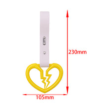 Load image into Gallery viewer, Brand New Broken Heart Yellow JDM TSURIKAWA Subway Bus Handle Strap Charm Drift