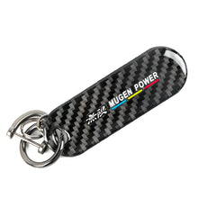 Load image into Gallery viewer, Brand New Universal 100% Real Carbon Fiber Keychain Key Ring Mugen Power