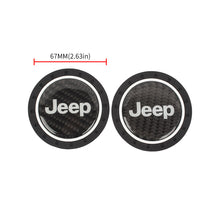 Load image into Gallery viewer, Brand New 2PCS JEEP Real Carbon Fiber Car Cup Holder Pad Water Cup Slot Non-Slip Mat Universal
