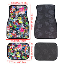 Load image into Gallery viewer, Brand New 4PCS UNIVERSAL JDM STICKERBOMB Racing Fabric Car Floor Mats Interior Carpets