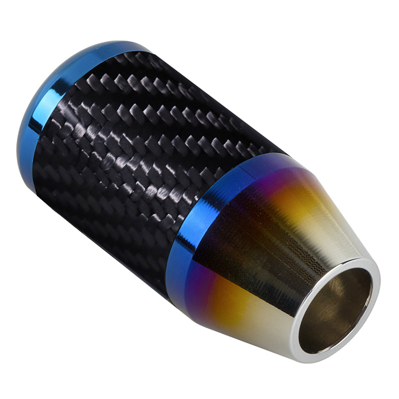 Brand New Universal Ralliart Car Gear Manuel Stick Real Carbon Fiber / Burnt Blue Shift Knob M8 M10 M12