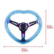 Load image into Gallery viewer, Brand New Universal 6-Hole 350MM Heart Blue Deep Dish Vip Crystal Bubble Neo Spoke Steering Wheel