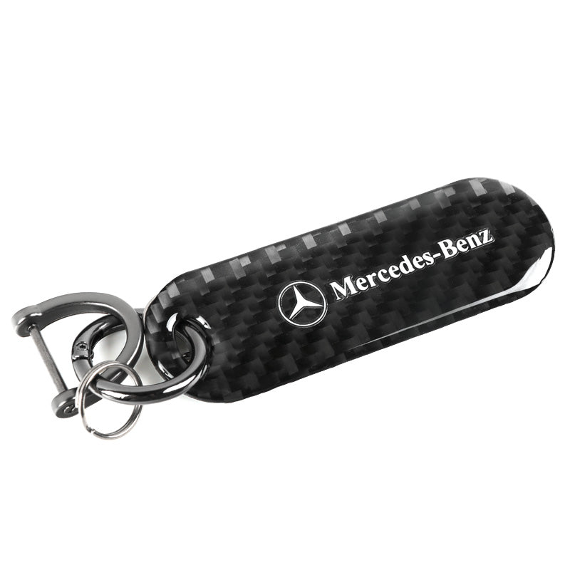 Brand New Universal 100% Real Carbon Fiber Keychain Key Ring For Mercedes-Benz