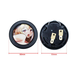 Brand New Universal Anime Hentai Car Horn Button Black Steering Wheel Center Cap
