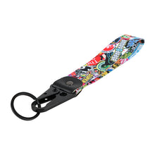 Load image into Gallery viewer, BRAND NEW Stickerbomb Racing Keychain Metal key Ring Hook Strap Lanyard Universal