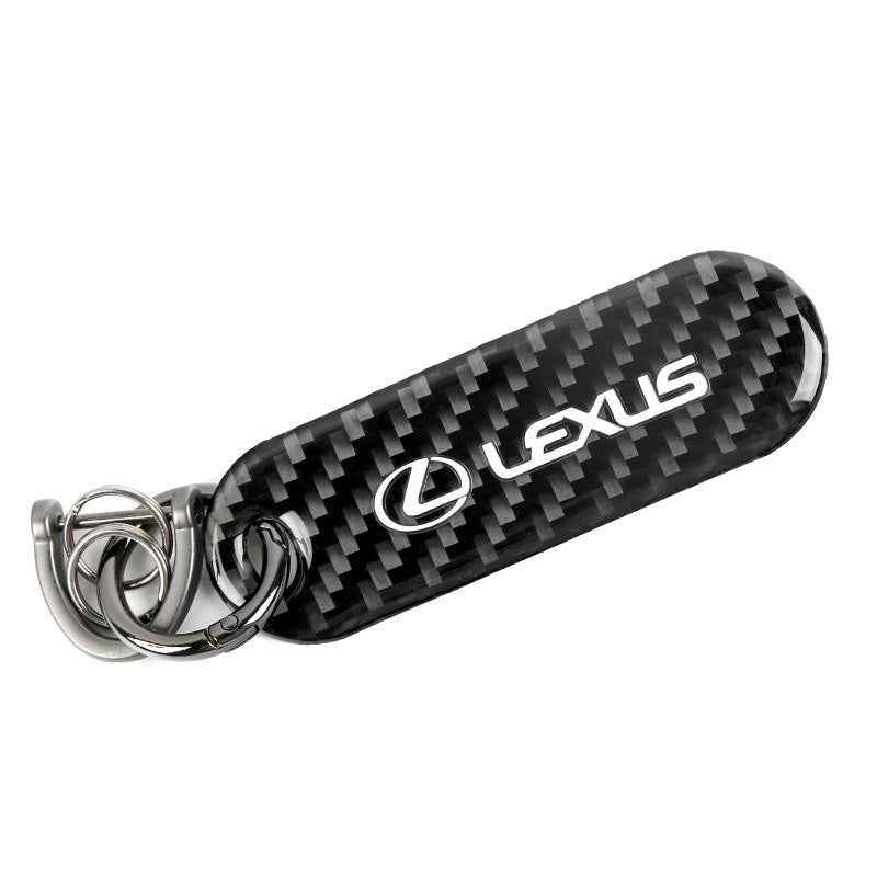 Brand New Universal 100% Real Carbon Fiber Keychain Key Ring For Lexus