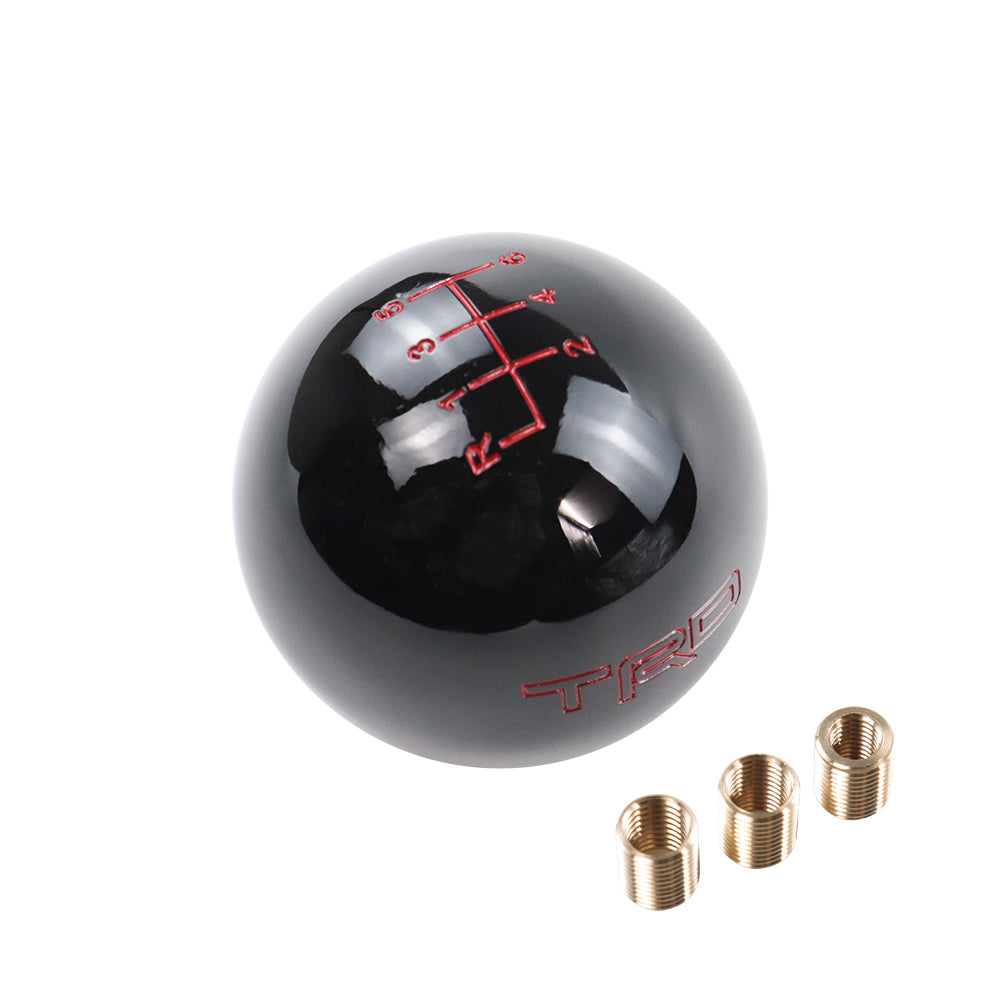 Brand New TRD Black Ball Round Shift knob 6 Speed For TOYOTA with M12 x 1.25 Adapter