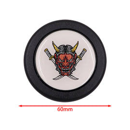 Brand New Universal Anime Devil Samurai Hentai Car Horn Button Black Steering Wheel Center Cap