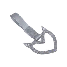 Load image into Gallery viewer, Brand New Devil Demon Heart Silver Glitter JDM TSURIKAWA Ring Subway Train Bus Handle Strap Charm Drift