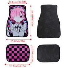 Load image into Gallery viewer, Brand New 4PCS UNIVERSAL ANIME HENTAI Racing Fabric Car Floor Mats Interior Carpets