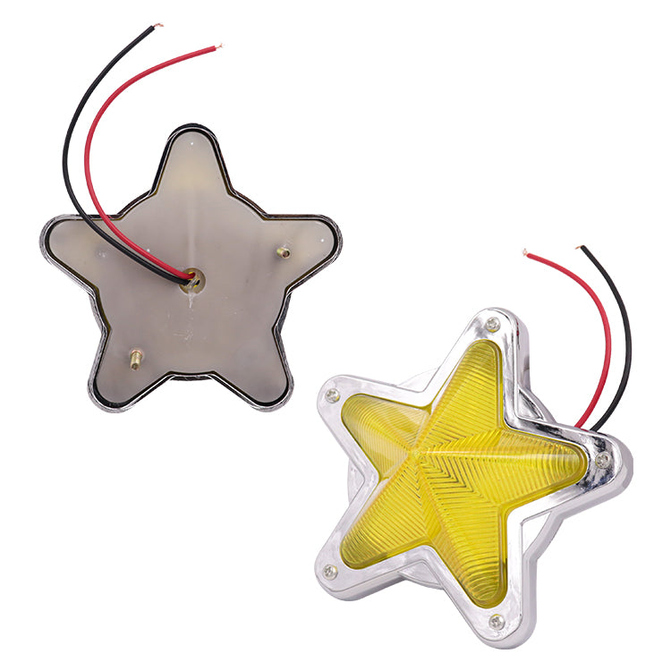 BRAND NEW 2PCS Yellow Star Shaped Side Marker / Accessory / Led Light / Turn Signal