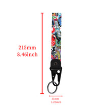 Load image into Gallery viewer, BRAND NEW Stickerbomb Racing Keychain Metal key Ring Hook Strap Lanyard Universal