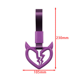 Brand New Devil Demon Broken Heart Purple JDM TSURIKAWA Ring Subway Train Bus Purple Handle Strap Charm Drift