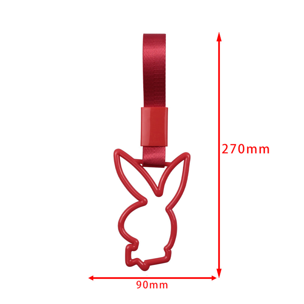 Brand New Playboy Bunny Shaped Red JDM TSURIKAWA Subway Bus Red Handle Strap Charm Drift