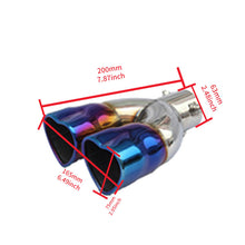 Load image into Gallery viewer, Brand New Universal Dual Burnt Blue Heart Shaped Stainless Steel Car Exhaust Pipe Muffler Tip Trim Straight