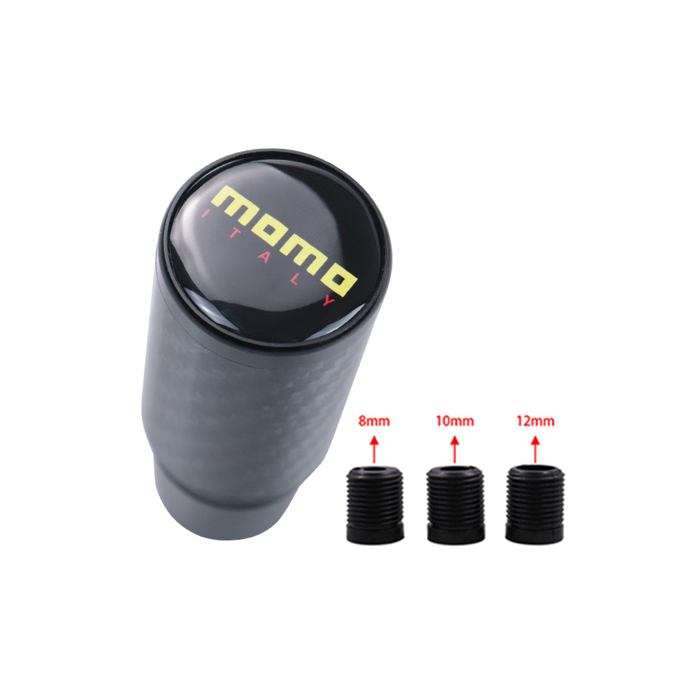 Brand New Universal Momo Black Real Carbon Fiber Racing Gear Stick Shift Knob For MT Manual M12 M10 M8