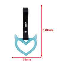 Load image into Gallery viewer, Brand New Devil Demon Heart Teal Glows In The Dark JDM TSURIKAWA Ring Subway Train Bus Handle Strap Charm Drift