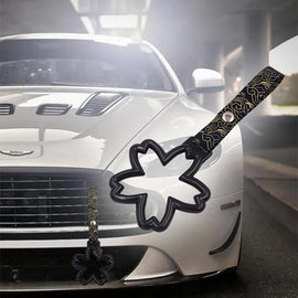 Brand New Sakura Flower Black JDM TSURIKAWA Subway Bus Handle Strap Charm Drift