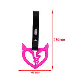 Brand New Devil Demon Broken Heart Pink JDM TSURIKAWA Ring Subway Train Bus Handle Strap Charm Drift