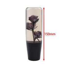 Load image into Gallery viewer, Brand New 1PCS Universal 15CM JDM Clear Purple Real Flowers Manual Car Black Base Racing Stick Shift Knob M8 M10 M12