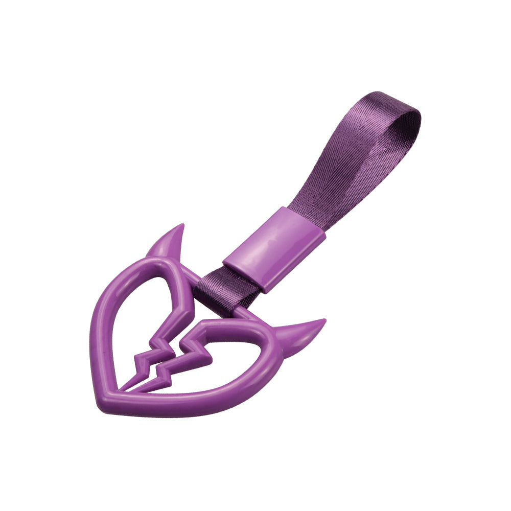 Brand New Devil Demon Broken Heart Purple JDM TSURIKAWA Ring Subway Train Bus Purple Handle Strap Charm Drift