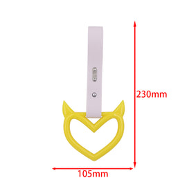 Brand New Devil Demon Heart Yellow JDM TSURIKAWA Ring Subway Train Bus Handle Strap Charm Drift