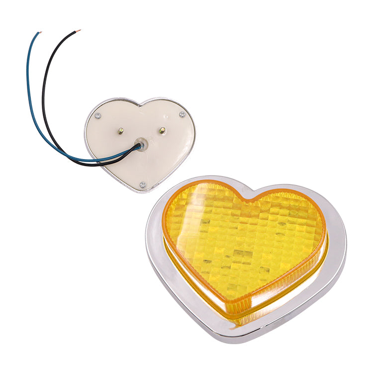 BRAND NEW 2PCS Yellow Heart Shaped Side Marker / Accessory / Led Light / Turn Signal