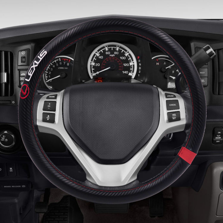 BRAND NEW LEXUS 15" Diameter Car Steering Wheel Cover Carbon Fiber Style Look