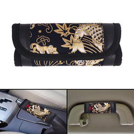 Brand New JDM Sakura Koi Fish Black Universal Car Handbrake PU Leather Sleeves Cover Kit
