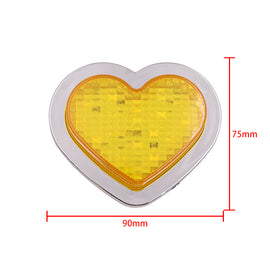 BRAND NEW 2PCS Yellow Heart Shaped Side Marker / Accessory / Led Light / Turn Signal